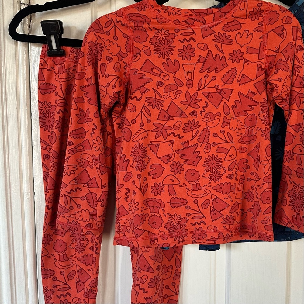 REI Kids Two-Piece Red Floral & Nature Print Pajama Set